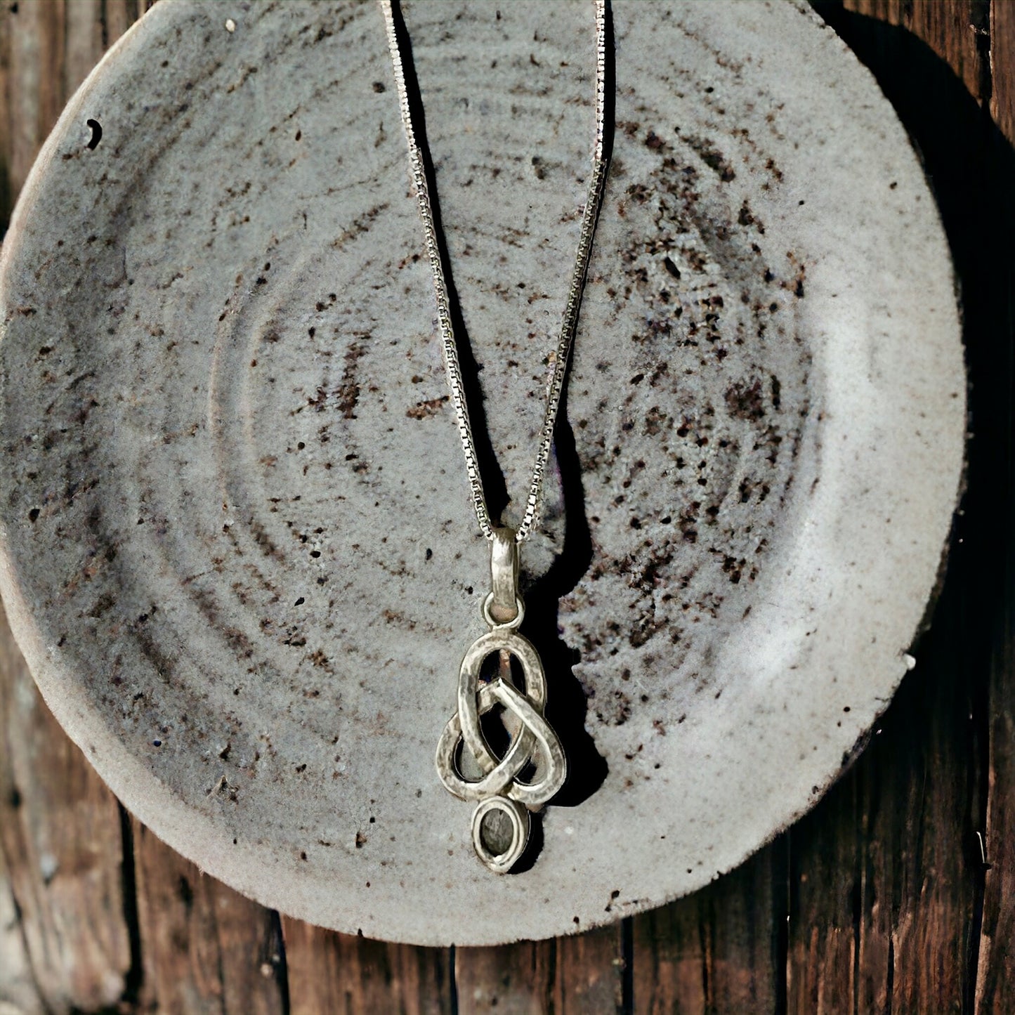 Stone Celtic Trinity Knot Pendant