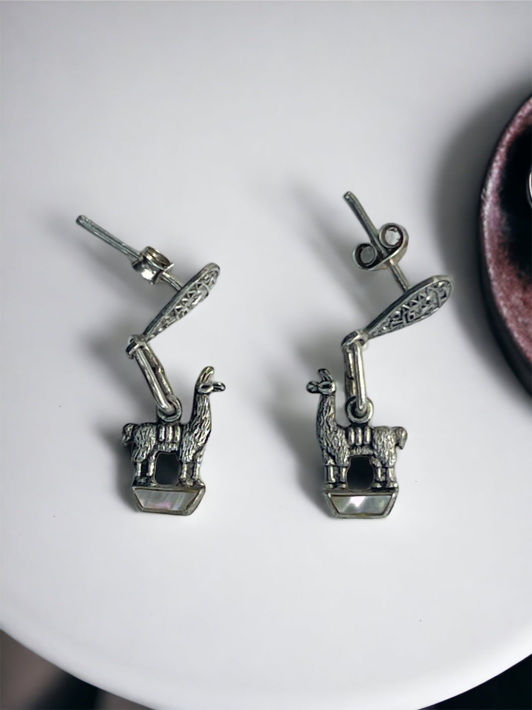 Peruvian Llama with Mother of Pearl Earrings