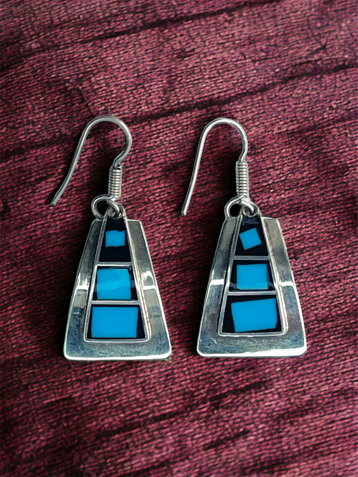 Navajo Hook with Turquoise and Onyx Earrings