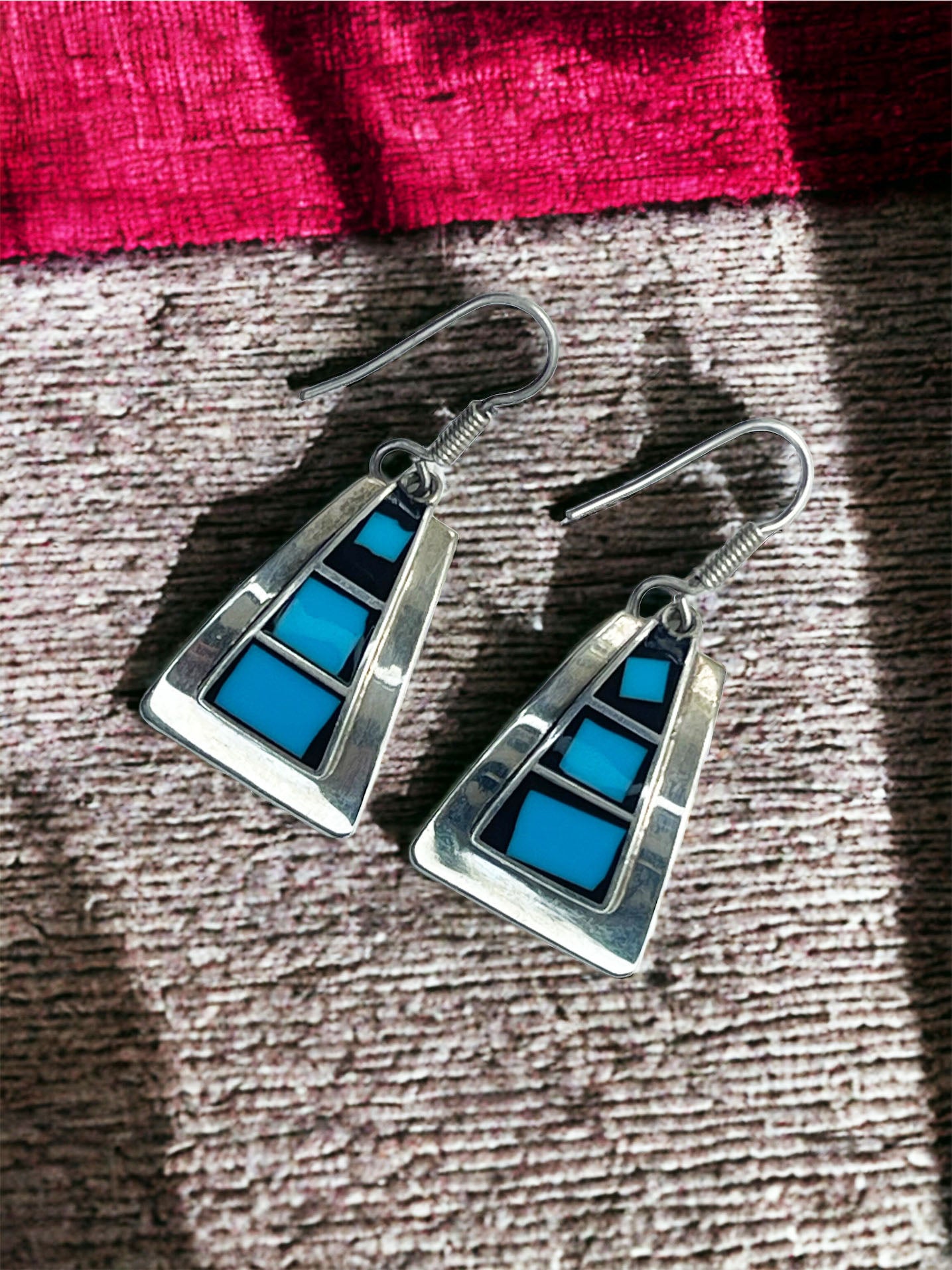 Navajo Hook with Turquoise and Onyx Earrings