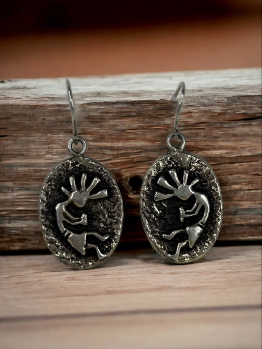 Kokopelli Native American Drop Earrings