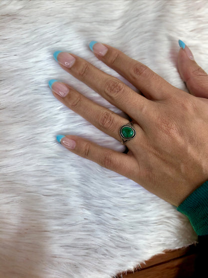 Small Navajo Turquoise Green Vintage Ring