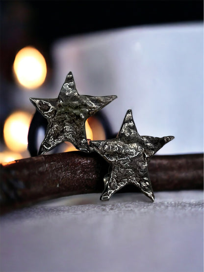 Vintage Star Shaped Handmade Clip Earrings