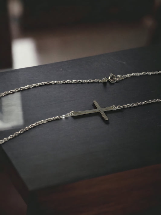 Sideways Cross Necklace